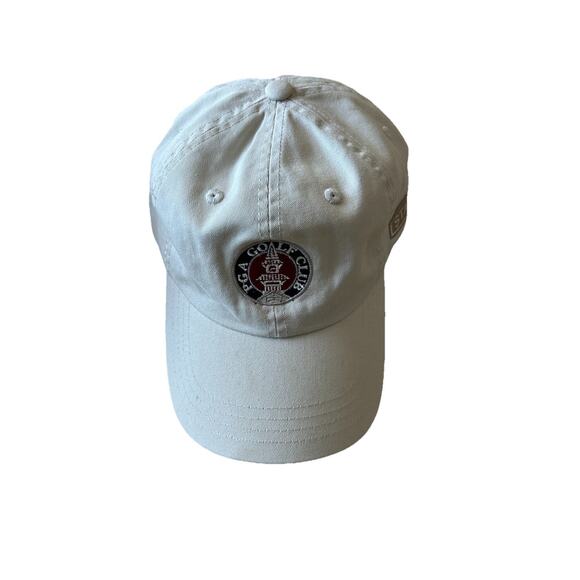 PGA Golf Club Hat New STAFF Cap Gold Club Khaki Beige Baseball 100% Cotton Hat - Picture 2 of 8